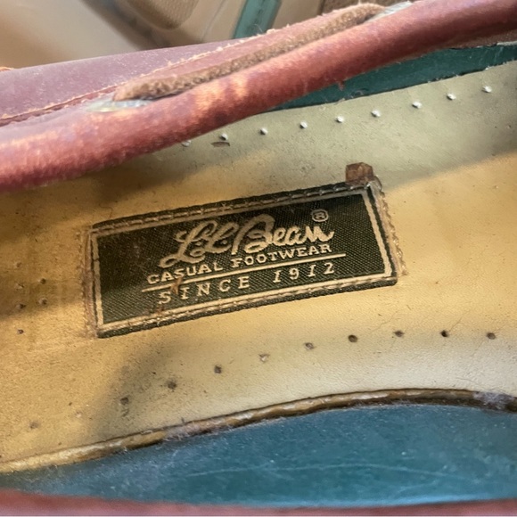 LL Bean Camp Moc Handsewn Moccasins Boat Shoe Leather 05455 Mens Size 11 Brown - Picture 7 of 9